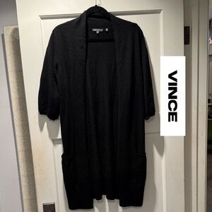 Vince 100% Cashmere Black Cardigan Sweater